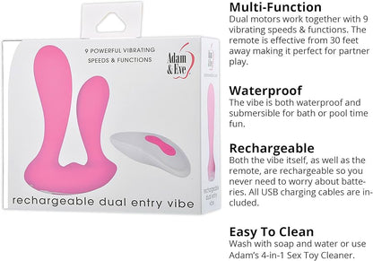 Adam & Eve Dual Entry Vibe with Remote