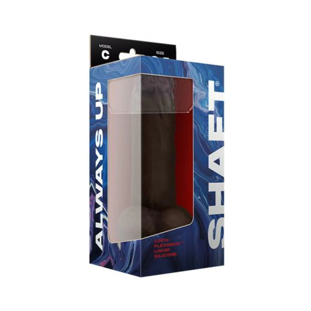 Shaft Model C Liquid Silicone Dong With Balls 8.5 In. Mahogany