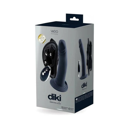 Vedo Diki Rechargeable Vibrating Dildo With Harness Just Black